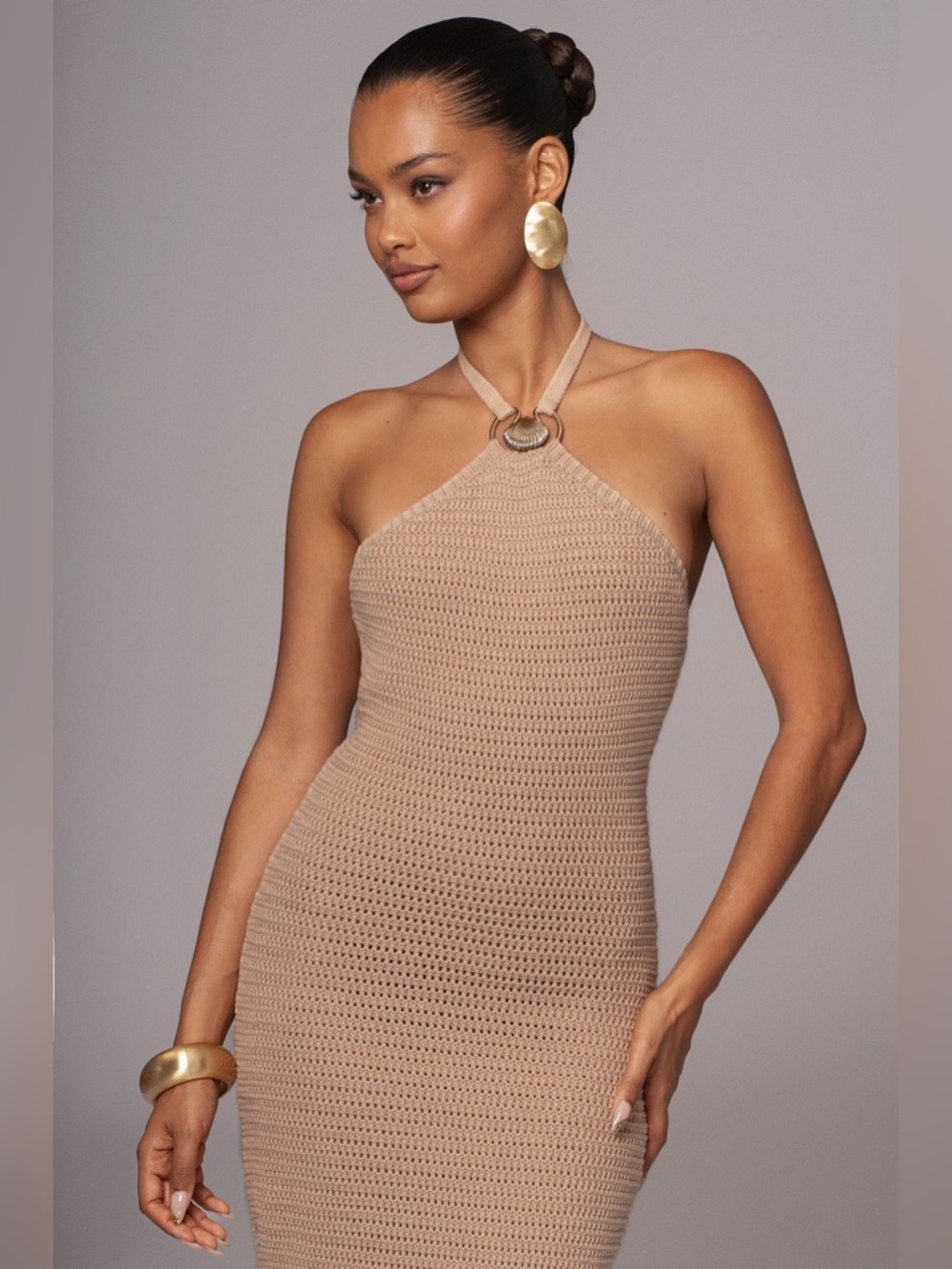 JLUXLABEL Sand Overseas Halter Maxi Dress - Picture 3 of 12